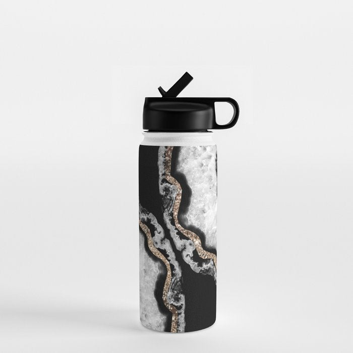Yin Yang Agate Glitter Glam #8 #gem #decor #art #society6 Water Bottle Gallery Image 1