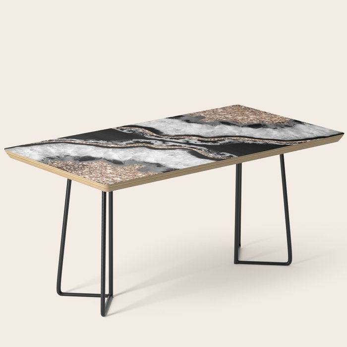 Yin Yang Agate Glitter Glam #8 #gem #decor #art #society6 Coffee Table Gallery Image 1