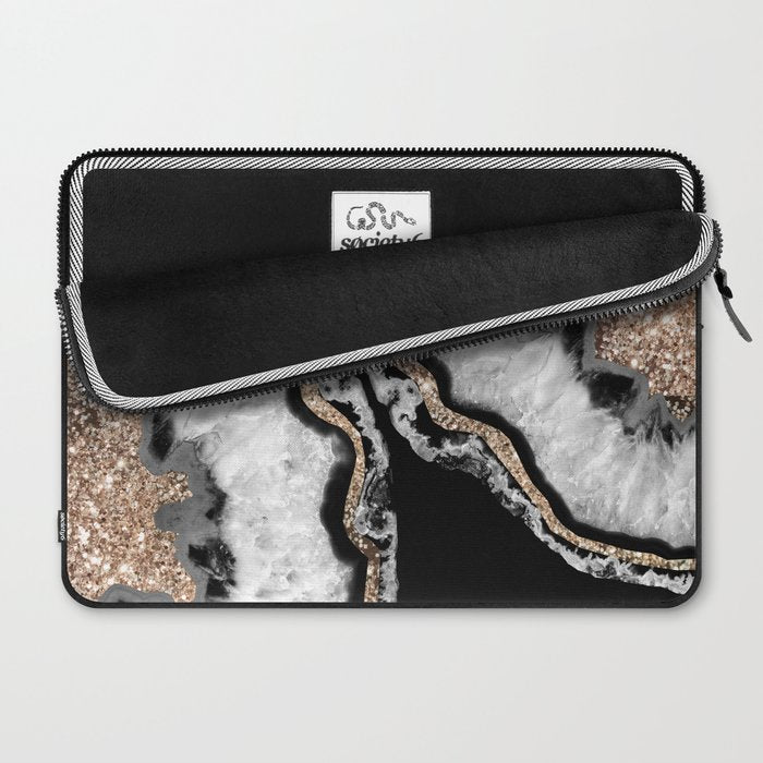 Yin Yang Agate Glitter Glam #8 #gem #decor #art #society6 Laptop Sleeve Gallery Image 2