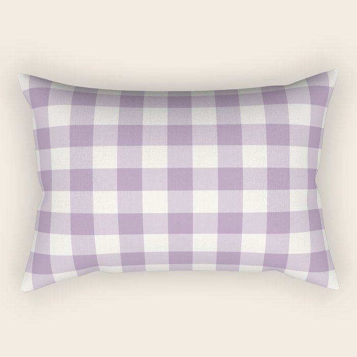 Lavender Gingham Rectangular Pillow Gallery Image 1