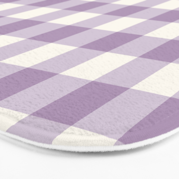 Lavender Gingham Bath Mat Gallery Image 3