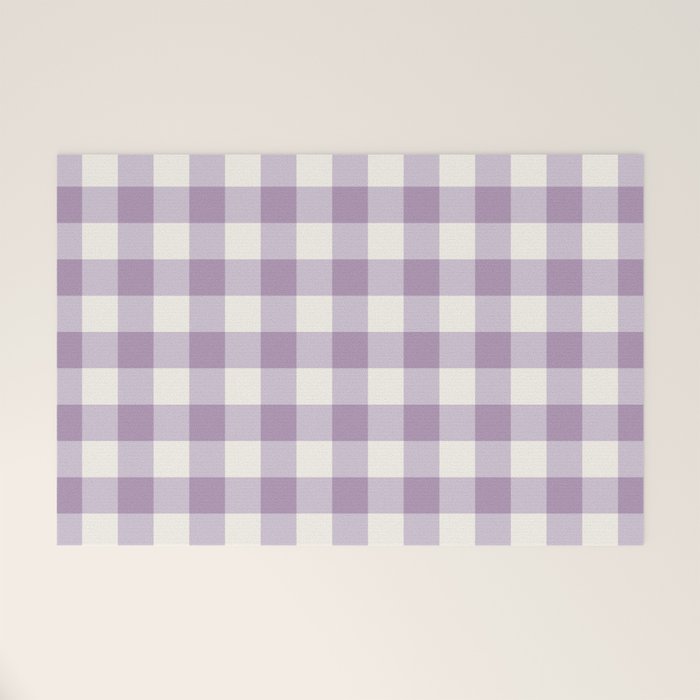Lavender Gingham Welcome Mat Gallery Image 1