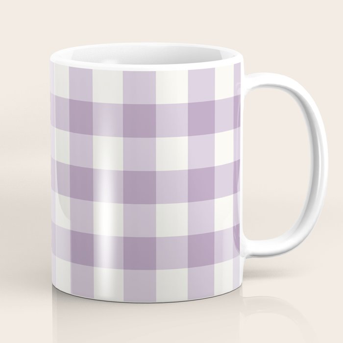 Lavender Gingham Coffee Mug Gallery Image 1