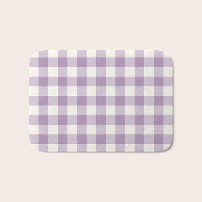 Lavender Gingham Bath Mat Gallery Image 1