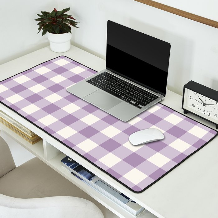 Lavender Gingham Desk Mat Gallery Image 2