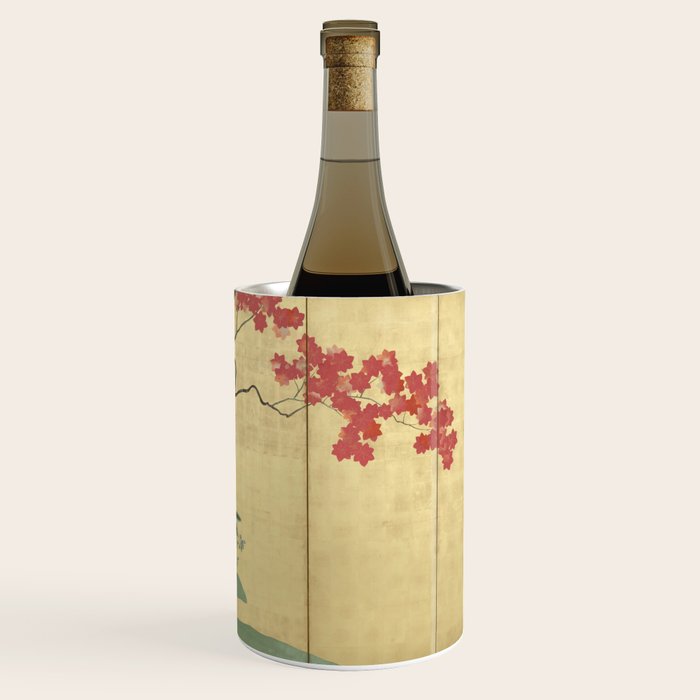 Maple Tree Japanese Edo Period Six-Panel Gold Leaf Screen Wine Chiller Gallery Image 3
