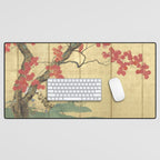 Maple Tree Japanese Edo Period Six-Panel Gold Leaf Screen Desk Mat Gallery Image 1