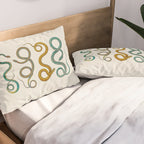 Albertus Seba Snakes Illustration Teal And Yellow Scales Pillow Sham Gallery Image 2