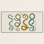 Albertus Seba Snakes Illustration Teal And Yellow Scales Desk Mat Gallery Image 3