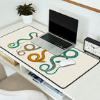 Albertus Seba Snakes Illustration Teal And Yellow Scales Desk Mat Gallery Image 2