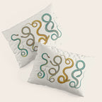 Albertus Seba Snakes Illustration Teal And Yellow Scales Pillow Sham Gallery Image 3