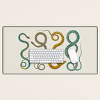 Albertus Seba Snakes Illustration Teal And Yellow Scales Desk Mat Gallery Image 1