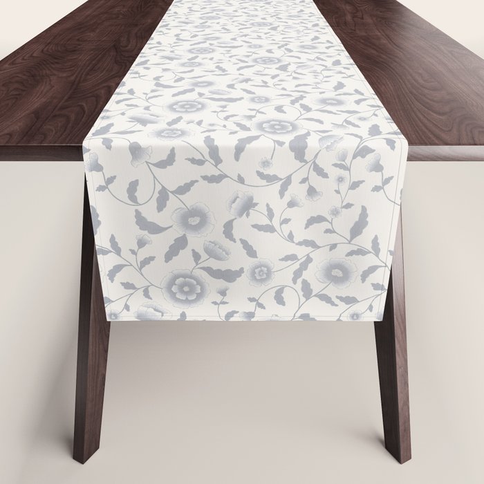 Vintage Trailing Floral - Blue and White Table Runner Gallery Image 1
