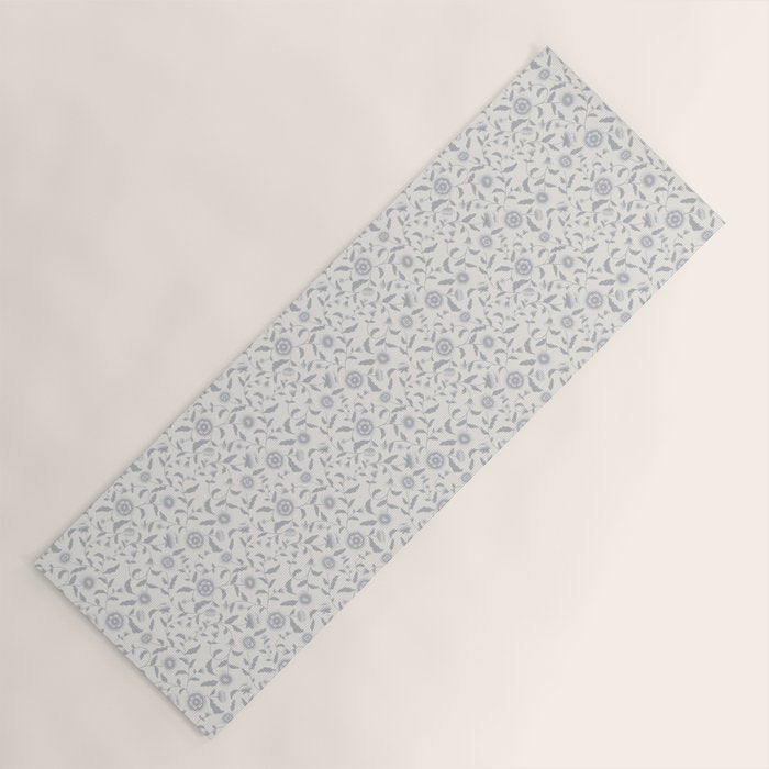 Vintage Trailing Floral - Blue and White Yoga Mat Gallery Image 1
