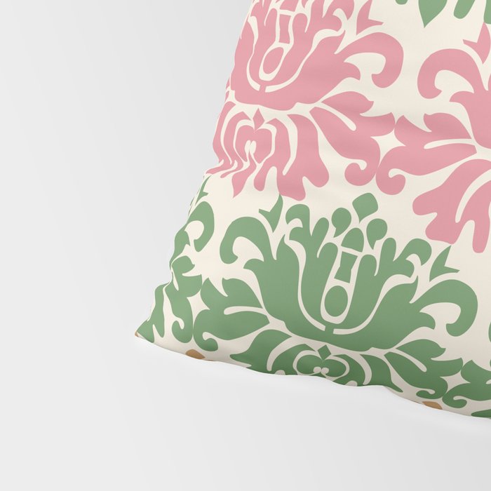 Vintage Damask Floral Pattern Pillow Sham Gallery Image 4