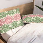 Vintage Damask Floral Pattern Pillow Sham Gallery Image 2