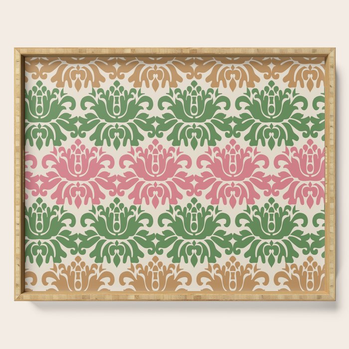 Vintage Damask Floral Pattern Serving Tray Gallery Image 1