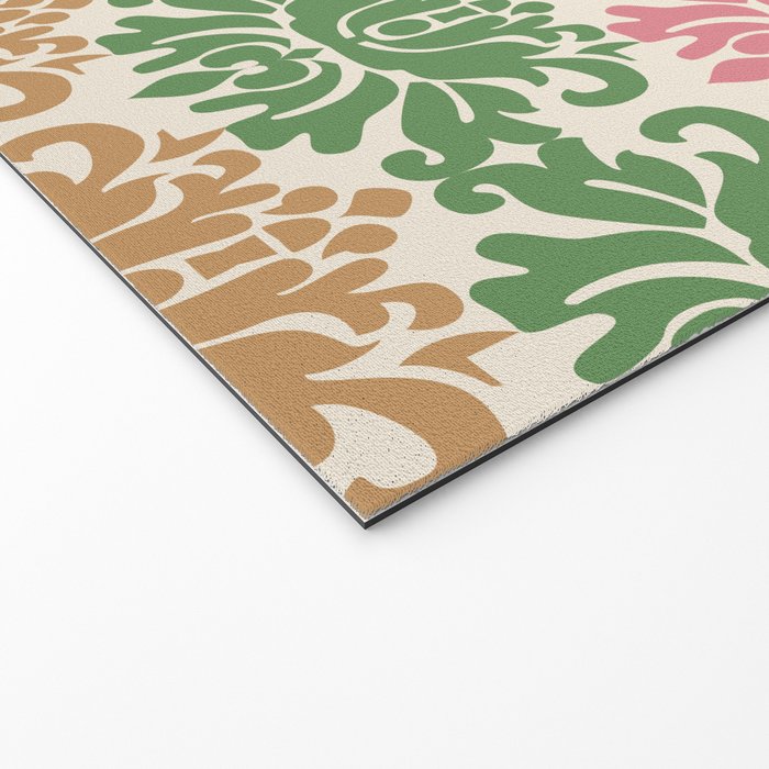Vintage Damask Floral Pattern Welcome Mat Gallery Image 2