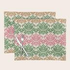 Vintage Damask Floral Pattern Placemat Gallery Image 1
