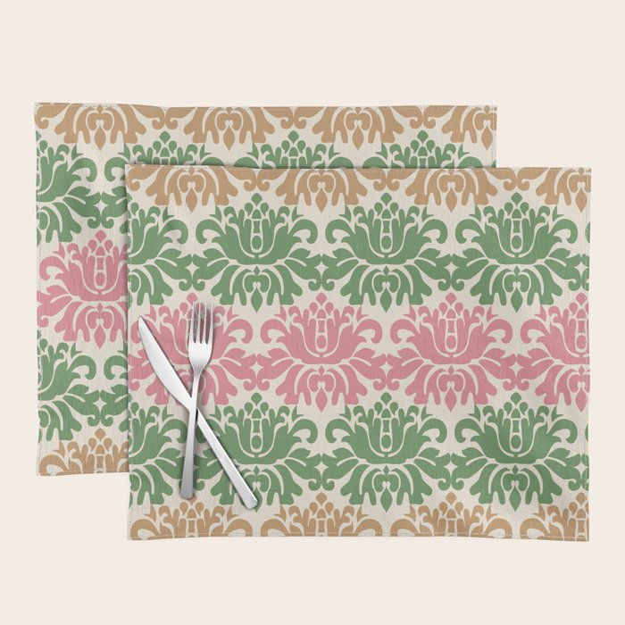 Vintage Damask Floral Pattern Placemat Gallery Image 1
