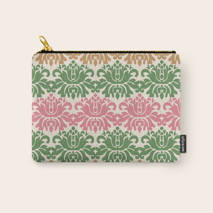 Vintage Damask Floral Pattern Carry All Pouch Gallery Image 1