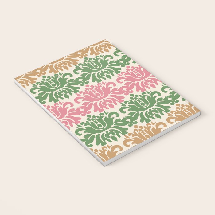 Vintage Damask Floral Pattern Notebook Gallery Image 3