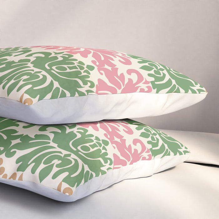 Vintage Damask Floral Pattern Pillow Sham Gallery Image 3