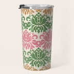 Vintage Damask Floral Pattern Travel Mug Gallery Image 3