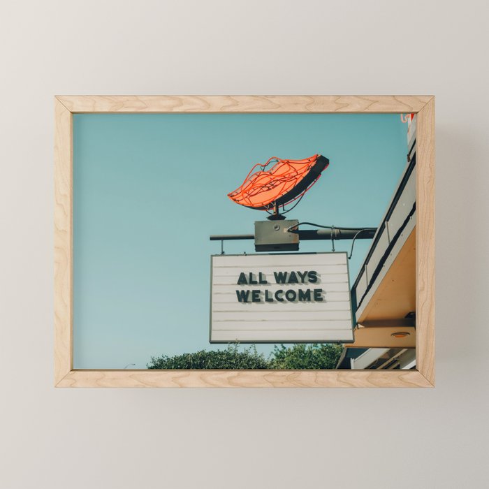 All Ways Welcome Motel Sign Mini Art Print Gallery Image 1