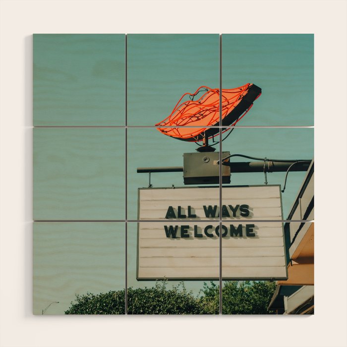 All Ways Welcome Motel Sign Wood Wall Art Gallery Image 1