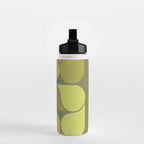 Bright Yellow Teardrop Pattern on Olive Green Water Bottle Gallery Image 2