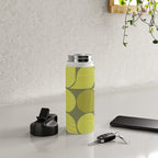 Bright Yellow Teardrop Pattern on Olive Green Water Bottle Gallery Image 4