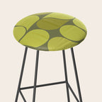 Bright Yellow Teardrop Pattern on Olive Green Stool Gallery Image 2