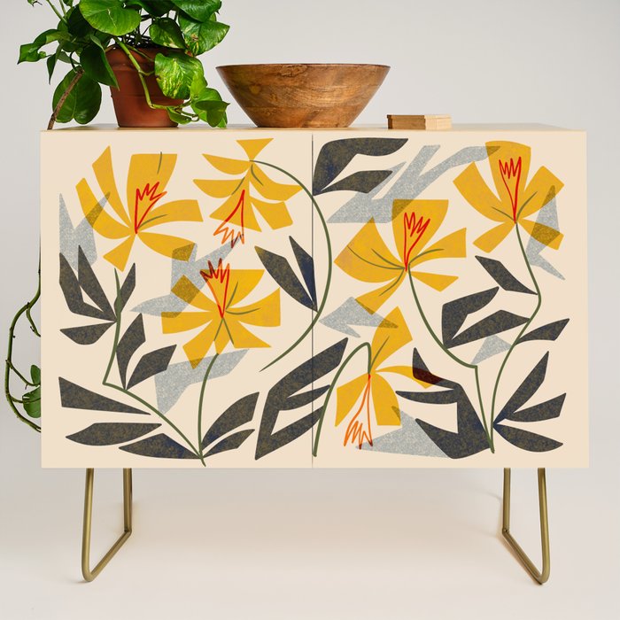 Wild Yellow Lilies Credenza Gallery Image 1