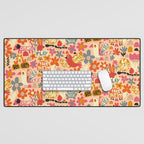 Playful Meadow Cute Animals with Motivational Affirmations - Bright and Warm Desk Mat Gallery Image 1