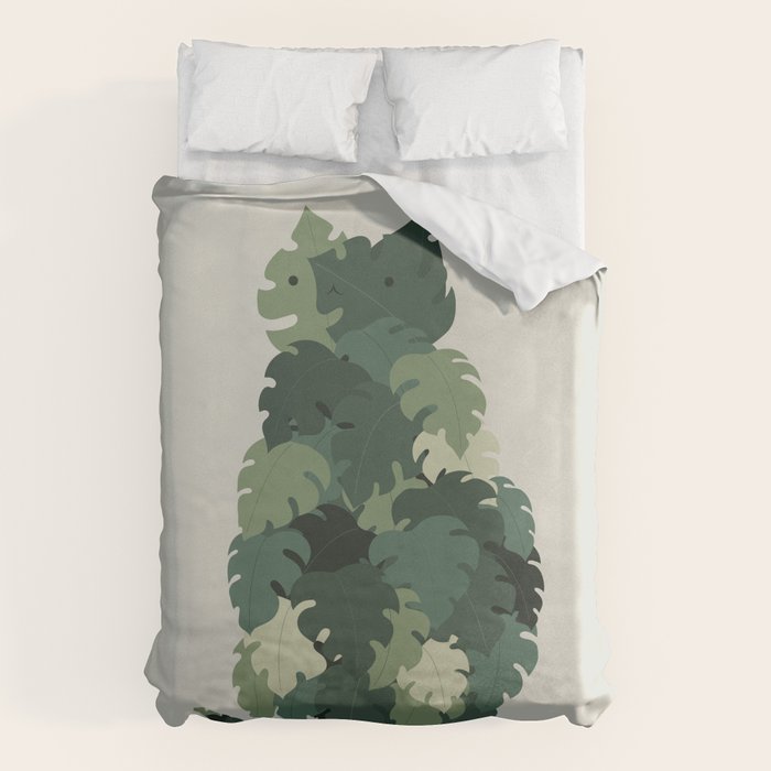 Cat Plants: Meowstera Duvet Cover Gallery Image 6