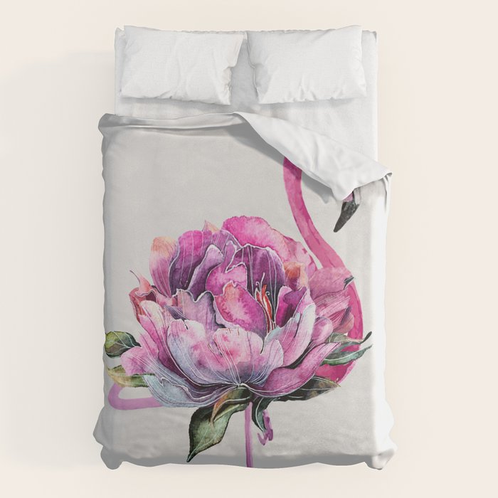 Flower Flamingo Duvet Cover Gallery Image 1