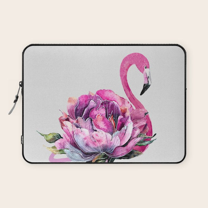 Flower Flamingo Laptop Sleeve Gallery Image 1