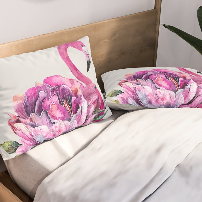 Flower Flamingo Pillow Sham Gallery Image 2