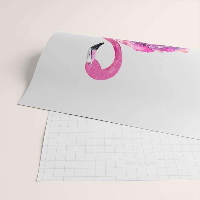 Flower Flamingo Wrapping Paper Gallery Image 2