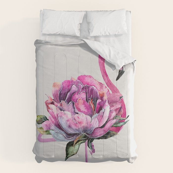 Flower Flamingo Comforter Gallery Image 1