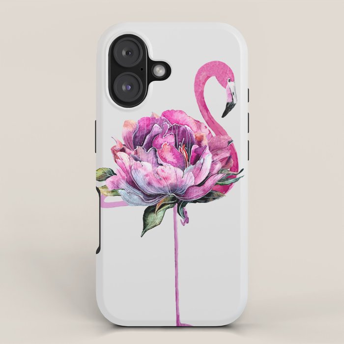 Flower Flamingo iPhone Case Gallery Image 1