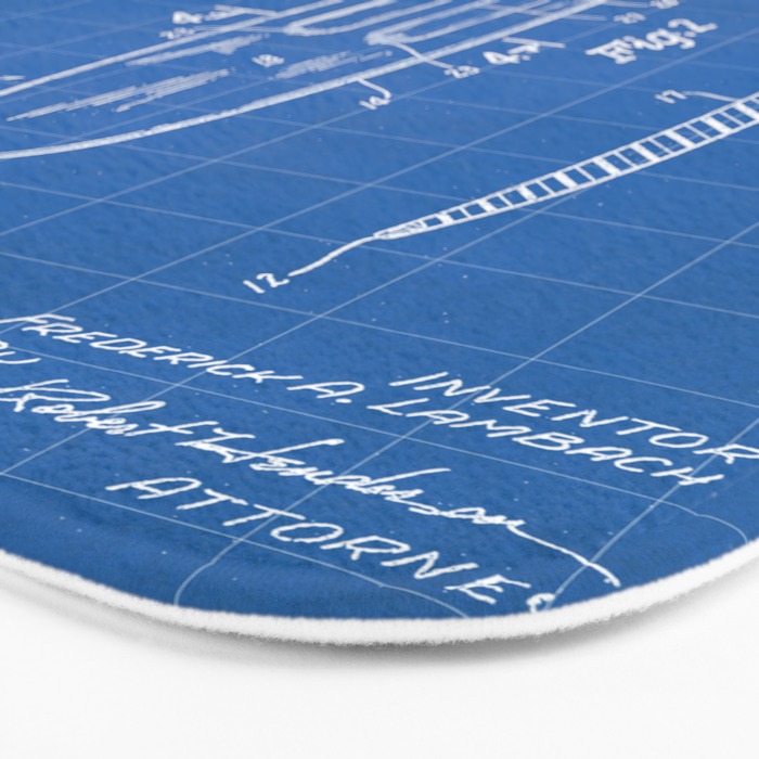 Surfboard Patent - Surfer Surfing Lover Art - Blueprint Bath Mat Gallery Image 3