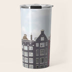 Typical Houses Of Amsterdam Picture | Dutch Urban City Architecture Art Print | Europe Travel Photography Travel Mug Gallery Image 1