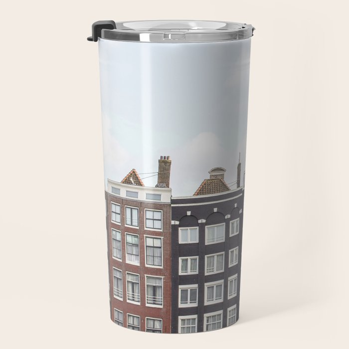 Typical Houses Of Amsterdam Picture | Dutch Urban City Architecture Art Print | Europe Travel Photography Travel Mug Gallery Image 3