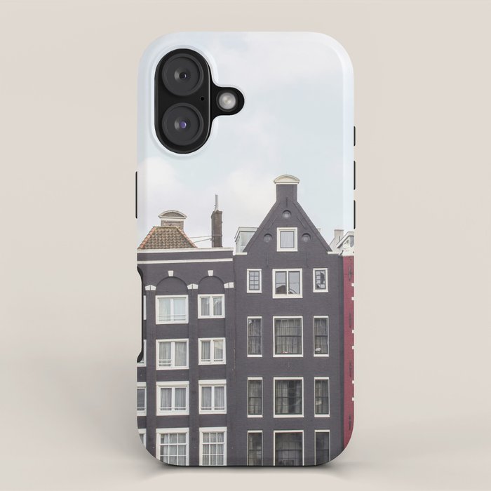 Typical Houses Of Amsterdam Picture | Dutch Urban City Architecture Art Print | Europe Travel Photography iPhone Case Gallery Image 1