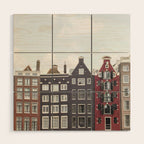 Typical Houses Of Amsterdam Picture | Dutch Urban City Architecture Art Print | Europe Travel Photography Wood Wall Art Gallery Image 1