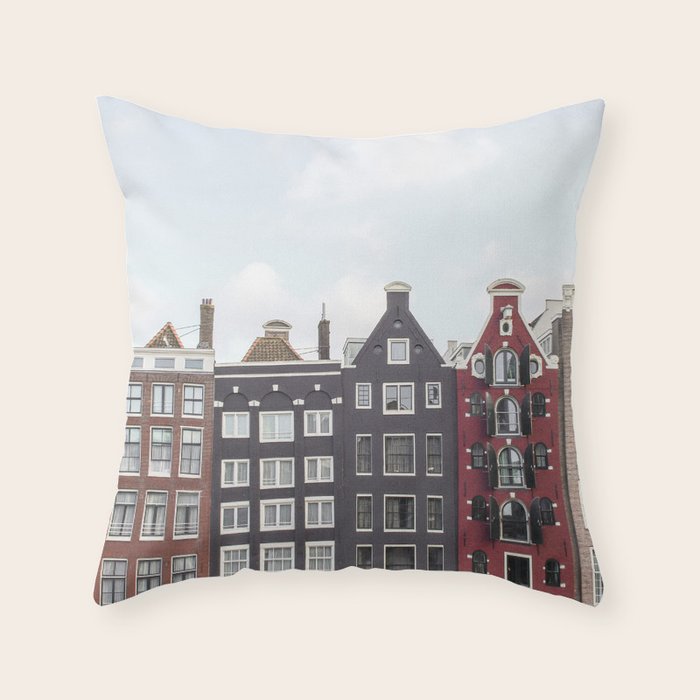Typical Houses Of Amsterdam Picture | Dutch Urban City Architecture Art Print | Europe Travel Photography Throw Pillow Gallery Image 6
