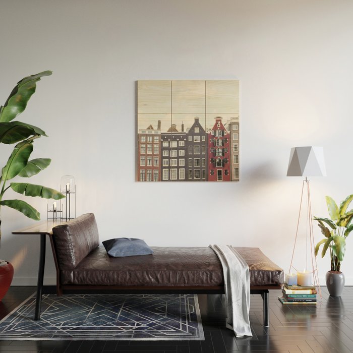 Typical Houses Of Amsterdam Picture | Dutch Urban City Architecture Art Print | Europe Travel Photography Wood Wall Art Gallery Image 2
