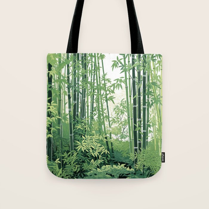 Green Bamboo Forest   Tote Bag Gallery Image 1